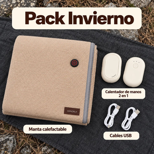 Pack Invierno: manta calefactable + calentador de manos