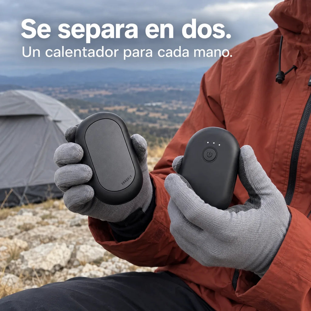 Calentador de manos recargable magnético 2 en 1 · Negro
