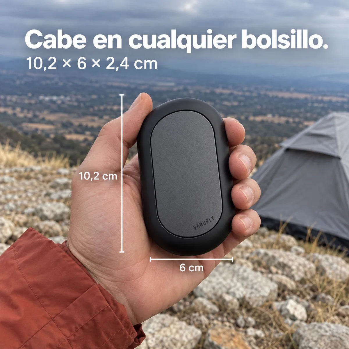 Calentador de manos recargable magnético 2 en 1 · Negro