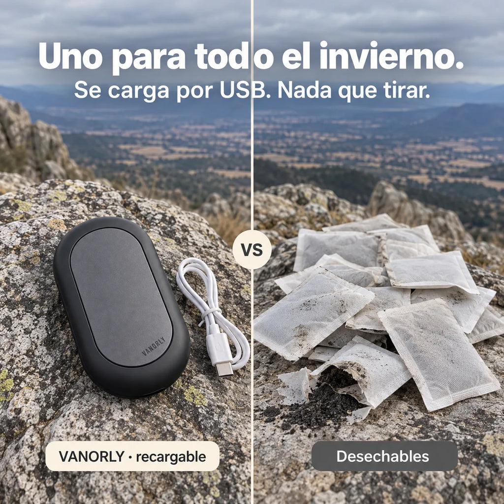 Calentador de manos recargable magnético 2 en 1 · Negro